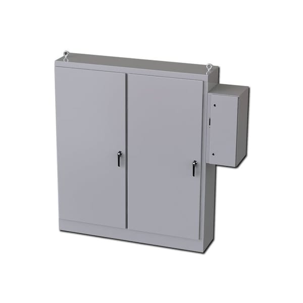 3 Point Latch with Padlock Handle Electrical Enclosures, 90 in H, 18 in D, 77-3/4 in W